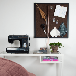 60 x 60 cm. Dark Cork pin board. Black frame