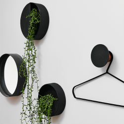 Dekorative Regale, Recyclingpapier, mit schwarzer Zementoberflche, 2 Stck