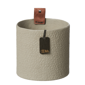 Hanging pot made of recycled paper, waterproof, small, beige