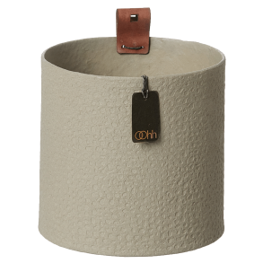 Hanging pot made of recycled paper, waterproof, large, beige