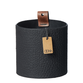 Hanging pot in recycled paper, waterproof, small, black