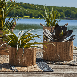 Planteringskorg i jute, 25 cm.