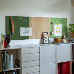 45 x 45 cm. Eichen-Furnier magnetische Glastafel