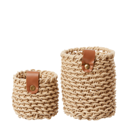 Handgewebter Korb aus recyceltem Papier, Natur