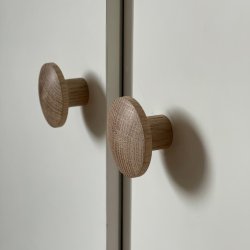 Træknop / knage, Ø4,5 cm, egetræ