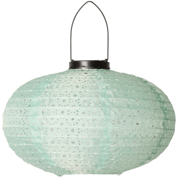 Solcelle lanterne, oval, grøn