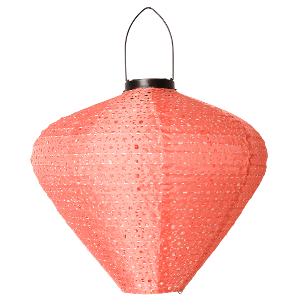 Solcelle lanterne, pære facon, pink