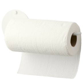 Wall-mounted kitchen roll holder, white